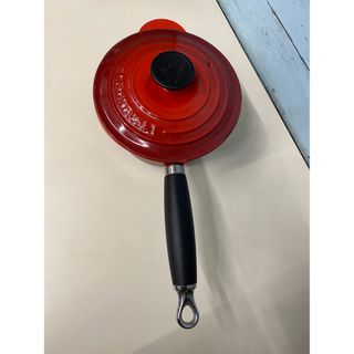 ルクルーゼ(LE CREUSET)のルクルーゼ　片手鍋　チェリーレッド　16 12L 中古現状品(鍋/フライパン)