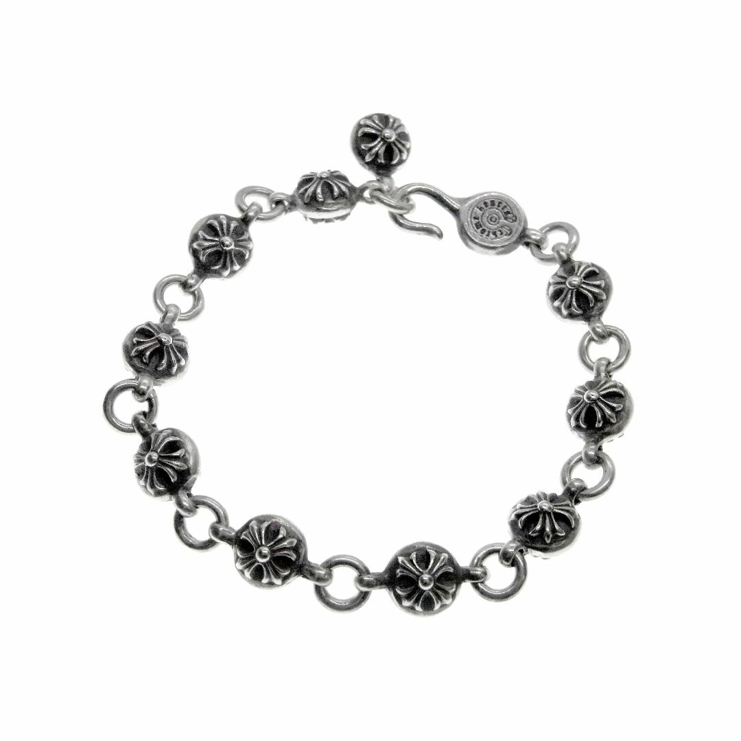 クロムハーツ CHROME HEARTS ■ 【 NO2 CRS BALL 】 クロスボール シルバー ブレスレット　30070