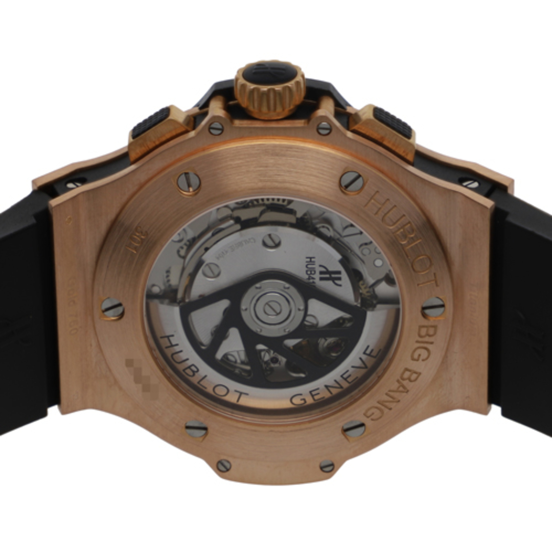 HUBLOT(ウブロ)の【118133】HUBLOT ウブロ  301.PX.1180.RX.1104 ビッグバン エボリューション ブラックダイヤル PG/ラバー 自動巻き ギャランティーカード 純正ボックス 腕時計 時計 WATCH メンズ 男性 男 紳士【中古】 メンズの時計(腕時計(アナログ))の商品写真