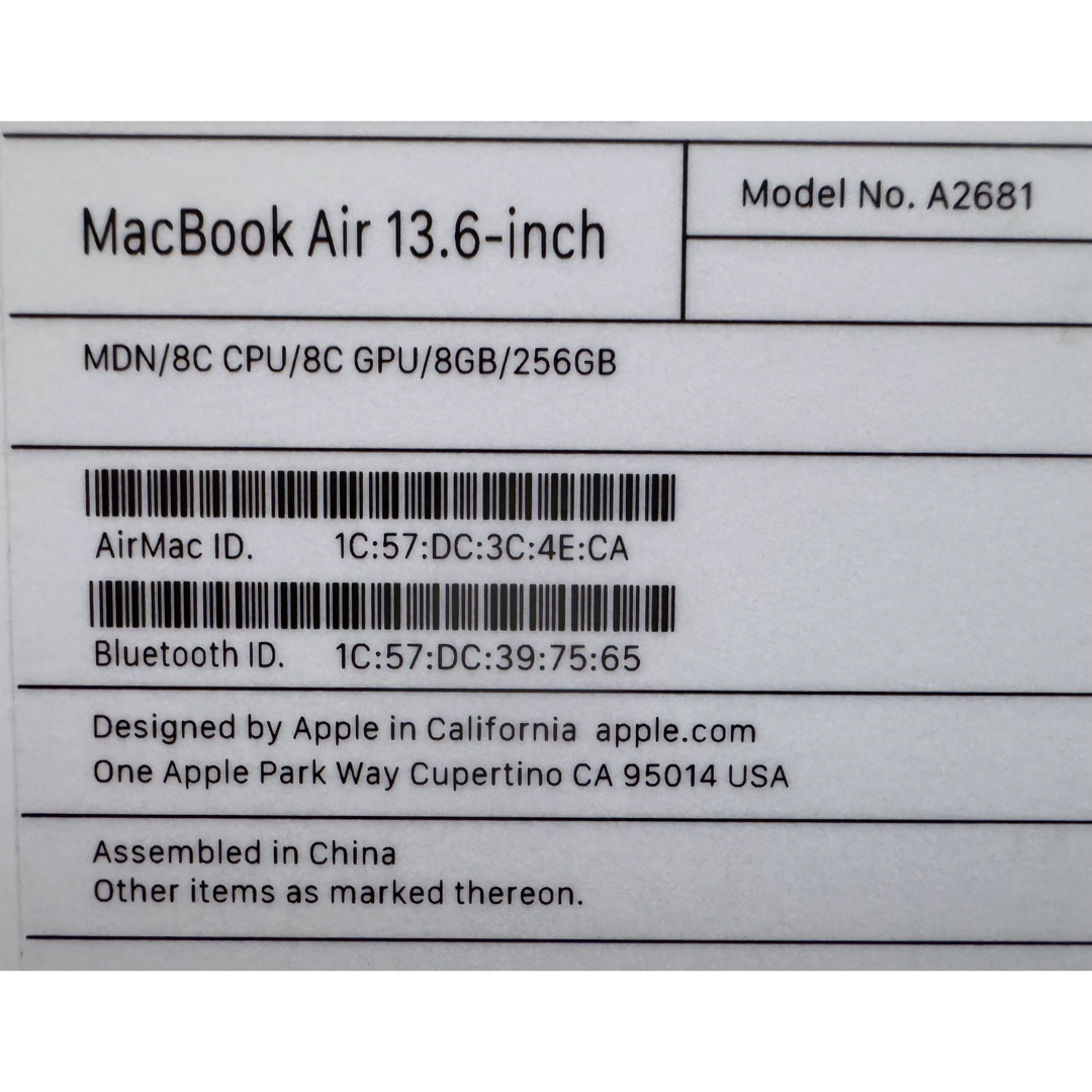 MacBook Air m2 ミッドナイト美品