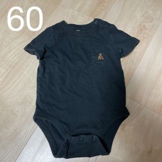 ギャップ(GAP)のGAP ブラック　ロンパース 60(ロンパース)