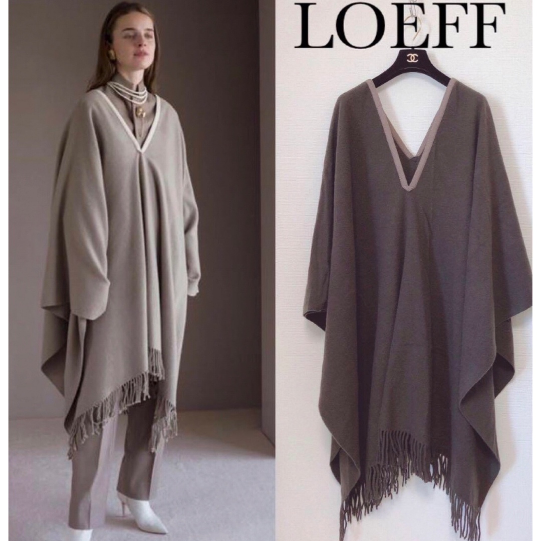 BEAUTY&YOUTH UNITED ARROWS(ビューティアンドユースユナイテッドアローズ)の美品【LOEFF】20AW カシミヤ ブランケットポンチョ レディースのジャケット/アウター(ポンチョ)の商品写真