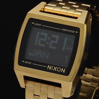 レトロモダン 新品 NIXON ベース オールド ゴールド デジタル文字盤