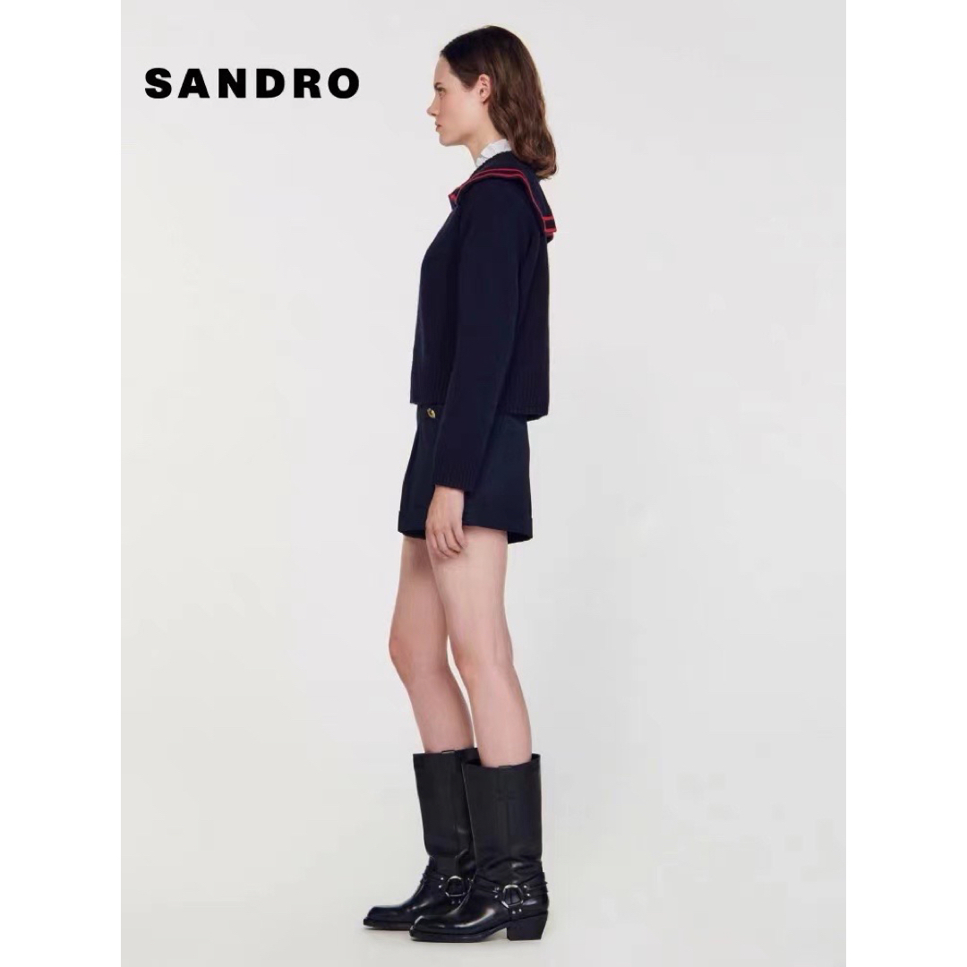Sandro2023新品　紺色　ニット　セーター