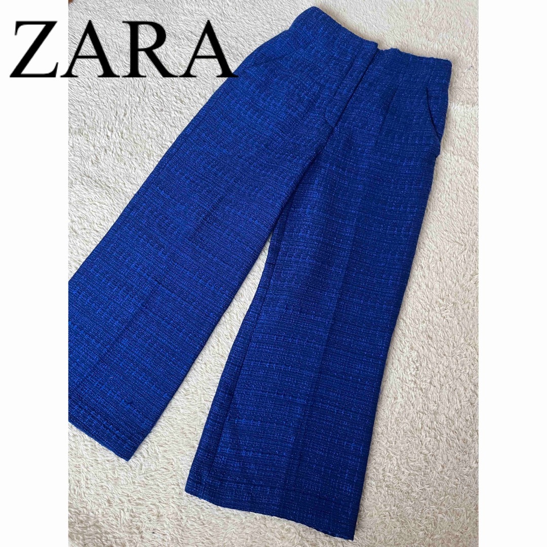 ZARA(ザラ)の美品　ZARA ザラ　ワイドパンツ　カジュアルパンツ　パンツ　ツイード　人気 レディースのパンツ(カジュアルパンツ)の商品写真