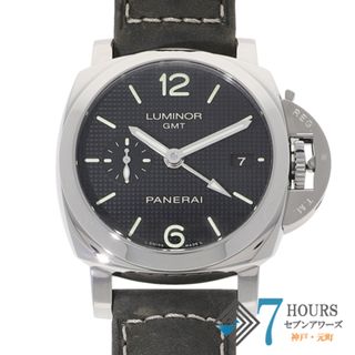 パネライ(PANERAI)の【117975】PANERAI パネライ  PAM00535 ルミノール 1950 3デイズ GMT アッチャイオ ブラックダイヤル SS/レザー 自動巻き 保証書 修理明細書 純正ボックス 腕時計 時計 WATCH メンズ 男性 男 紳士【中古】(腕時計(アナログ))