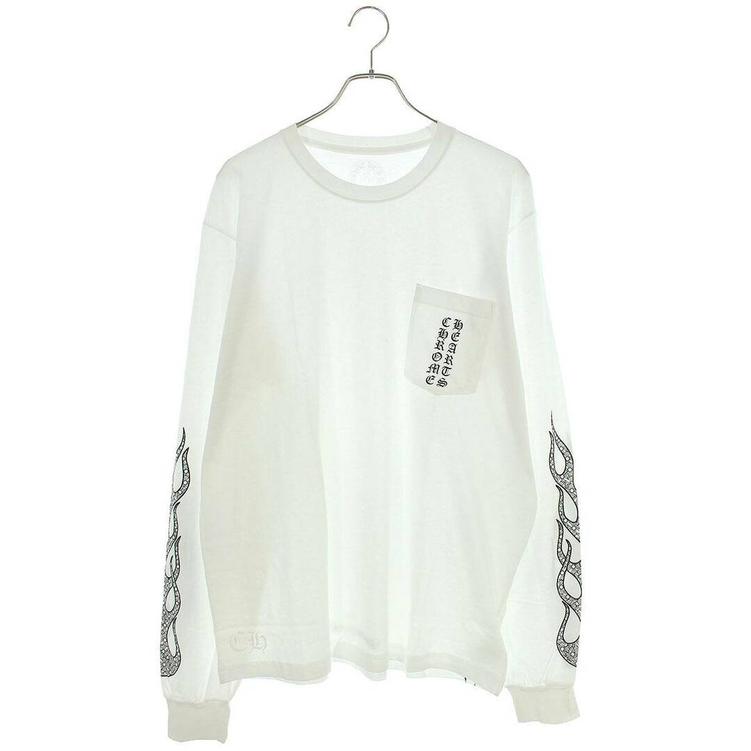 誠実 クロムハーツ CH L/S /1 袖ファイヤープリント長袖カットソー