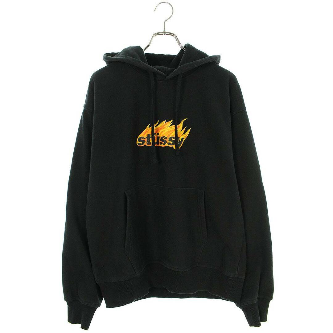 ステューシー  22SS  Flames Hoodie フレイム ロゴ プリントパーカー メンズ L