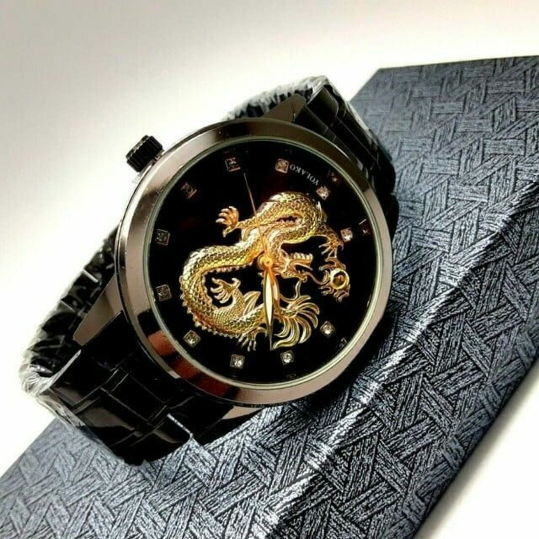 新品 YAKUZAスタイル メンズ 悪羅悪羅 ラグジュアリー腕時計 ブラック レディースのファッション小物(キーホルダー)の商品写真