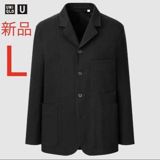 ユニクロ(UNIQLO)の新品　ユニクロ　ユー　フランネルワークジャケット Lサイズ　ブラック(テーラードジャケット)