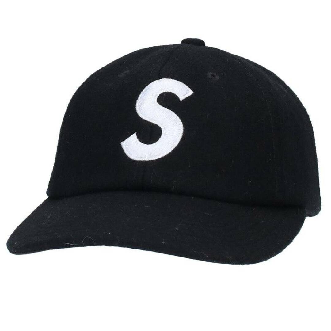 supreme wool s logo 6-panel cap ブラック