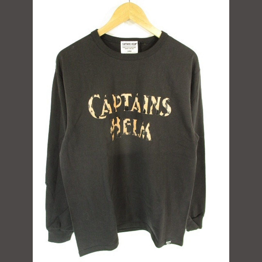 CAPTAINS HELM Tシャツ 長袖 ロゴ プリント 黒 L