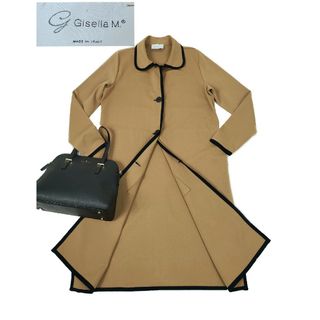 美品 Gisella M 丸襟　ジャージーストレッチステンカラーコート(ロングコート)