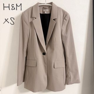 エイチアンドエム(H&M)のH&M シングルブレストジャケット XS ベージュ テーラードジャケット (テーラードジャケット)