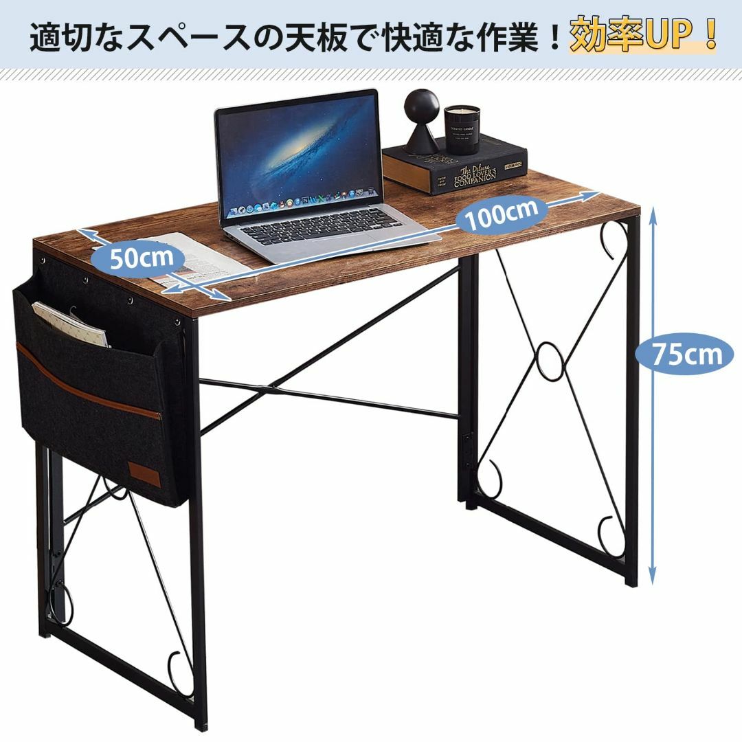 VECELO 折り畳みデスク 収納袋付き 机 pcデスク つくえ 作業台 パソコオフィス家具