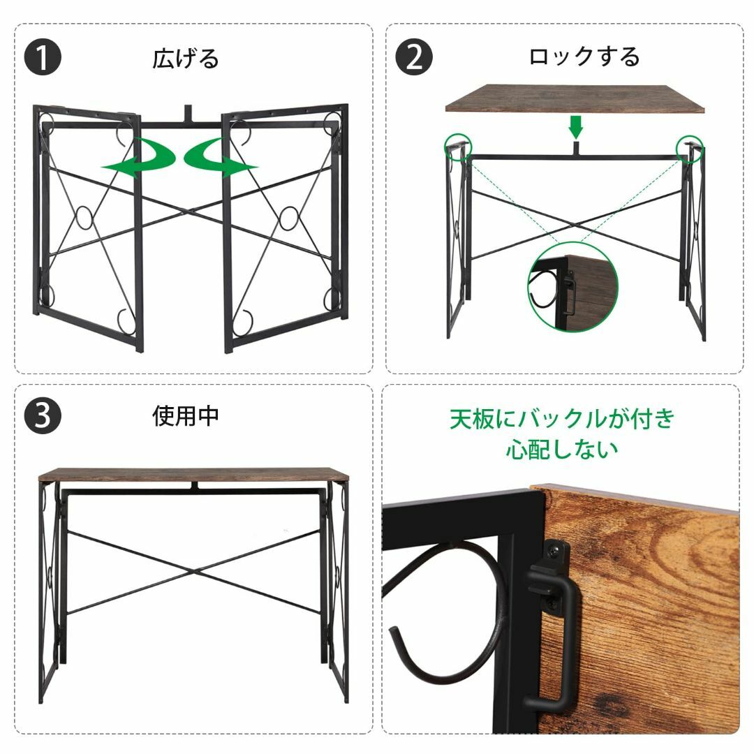 VECELO 折り畳みデスク 収納袋付き 机 pcデスク つくえ 作業台 パソコオフィス家具