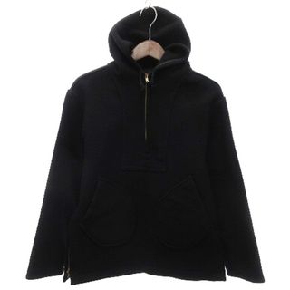 ウエアハウス(WAREHOUSE)のウエアハウス athletic wear ハーフジップ パーカー 黒 38(パーカー)