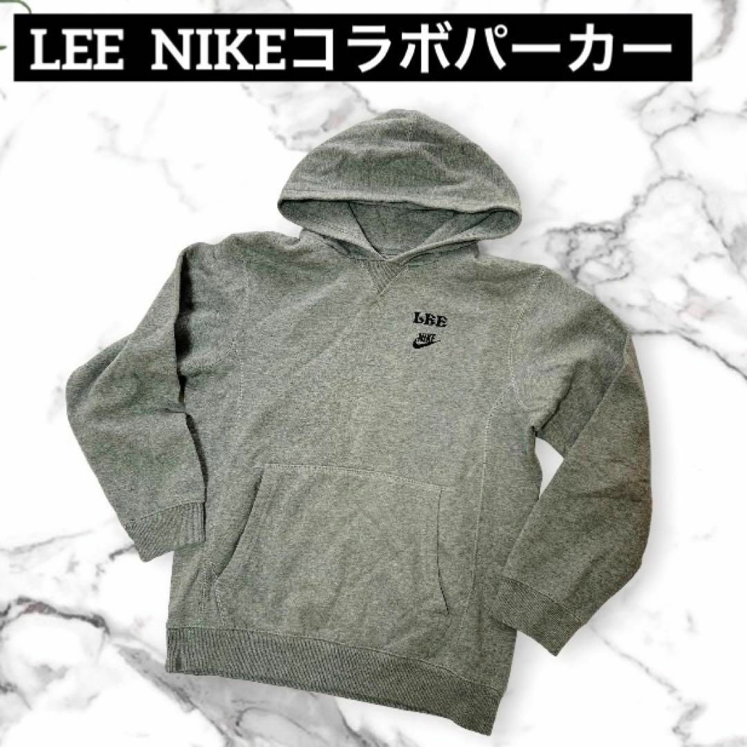 NIKE(ナイキ)のLEE  NIKEコラボパーカー  レディース キッズ M  グレー レディースのトップス(パーカー)の商品写真