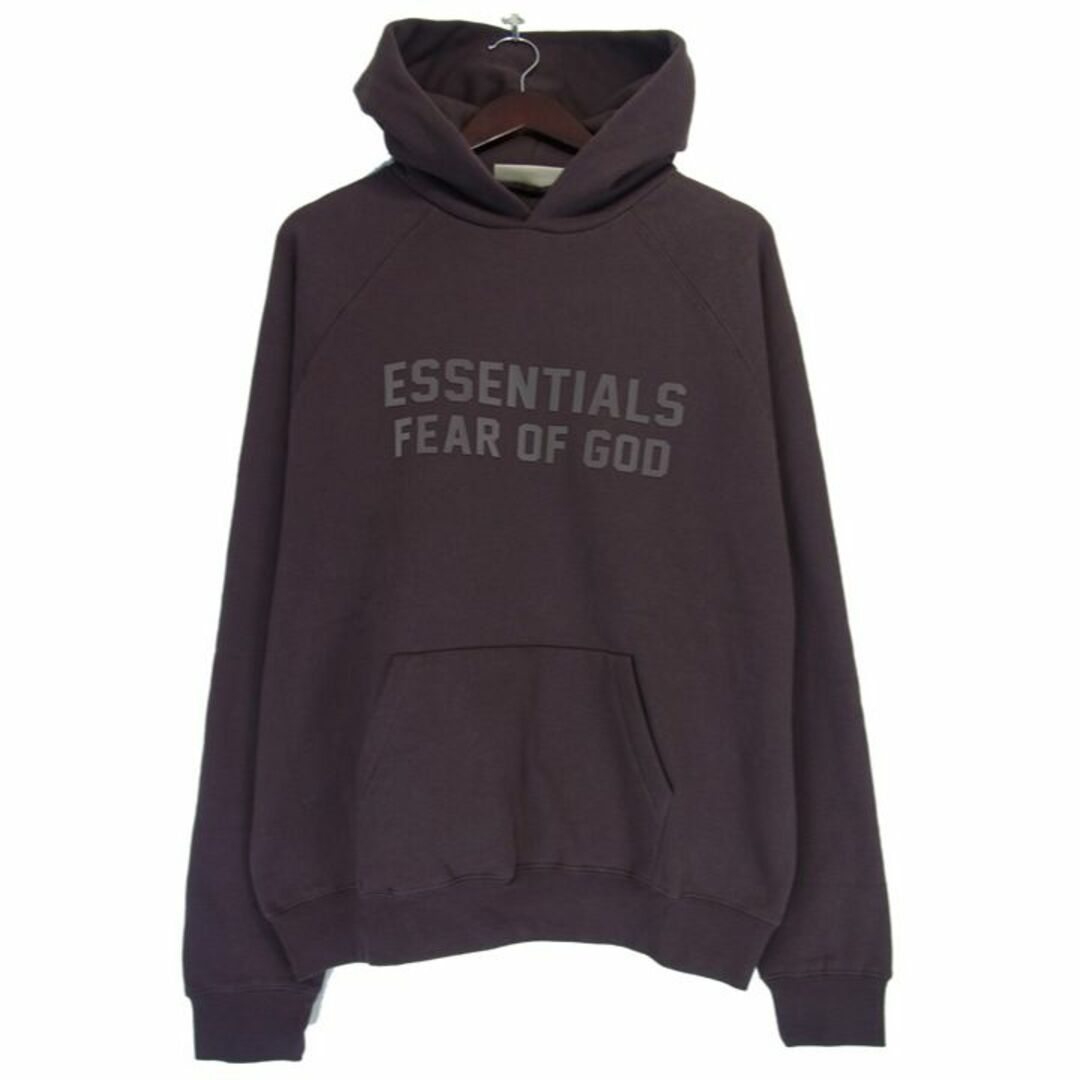 70cm袖丈フィア オブ ゴッド エッセンシャルズ FEAR OF GOD ESSENTIALS ■ 23SS 【 Raglan Hoodie 】 フロント ラバー ロゴ ラグラン フーディ パーカー w16185