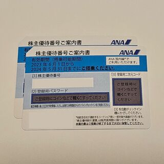 ANA 株主優待券 2 枚 ラクマパック 匿名配送 送料込(航空券)