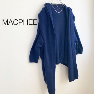 マカフィー(MACPHEE)の★マカフィー★ウールカシミヤトッパーカーディガン ネイビー(カーディガン)