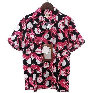 ワコマリア(WACKO MARIA)のワコマリア タグ付き 11SS ピンクパンサー アロハ シャツ 半袖 黒 白 S(シャツ)