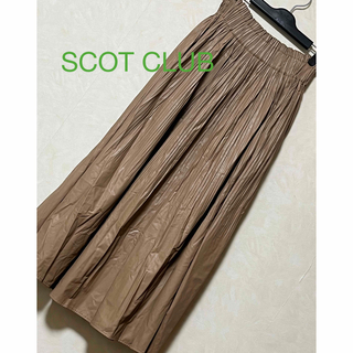 未使用　SCOT CLUB  キャメル　合皮ギャザースカート