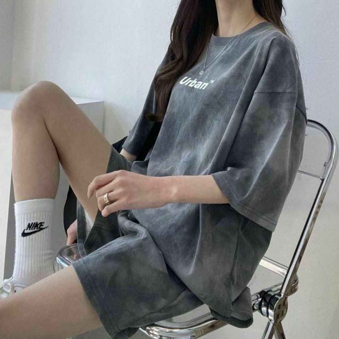 セットアップ タイダイTシャツ ハーフパンツ 全2色 韓国 m6857 Tシャツ ハーフパンツ L セットアップ 韓国 レディース タイダイ