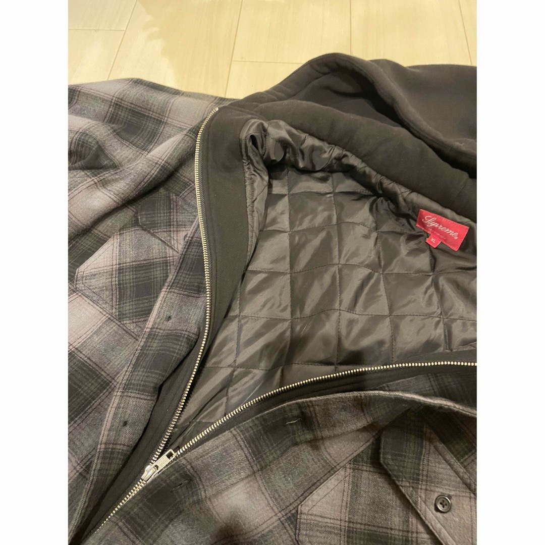 Supreme - XL Supreme Hooded Flannel Zip Up Shirt の通販 by ら ...