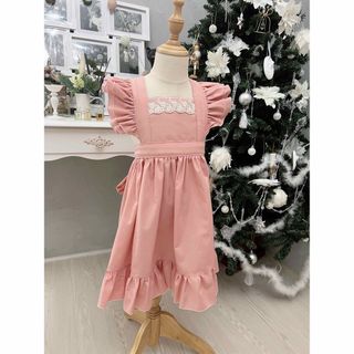 くすみピンク被布エプロン♡即納品♡(和服/着物)