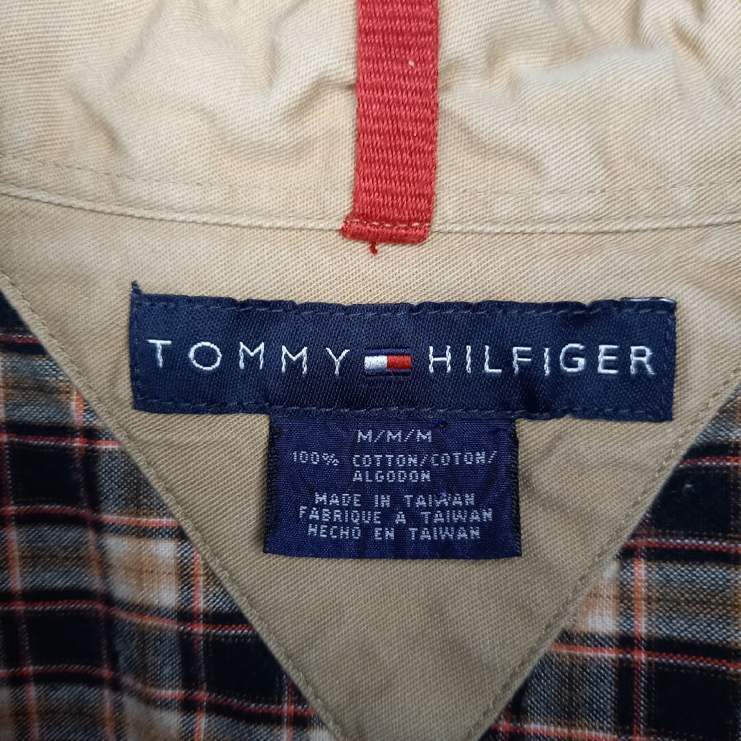 TOMMY HILFIGER(トミーヒルフィガー)の90s　トミーヒルフィガー　BDシャツ　長袖　チェック　オンブレ　ベージュ　M メンズのトップス(シャツ)の商品写真