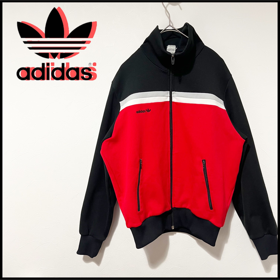 【希少】adidas 70s トラックジャケット ジャージ 西ドイツ製 レッド