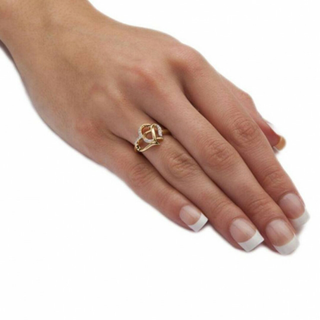 数量限定  ダブル ハート ゴールド  レディース ジュエリー 16号 指輪 レディースのアクセサリー(リング(指輪))の商品写真