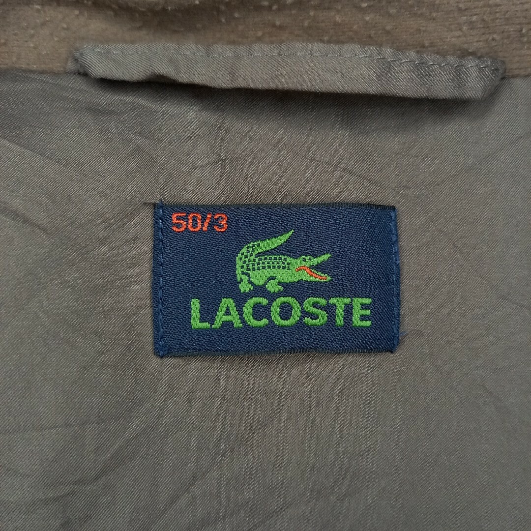 LACOSTE(ラコステ)のラコステ　中綿ジャケット　パーカー　フーディー　ダウン　刺繍　ファブリカ　茶　M メンズのジャケット/アウター(ダウンジャケット)の商品写真