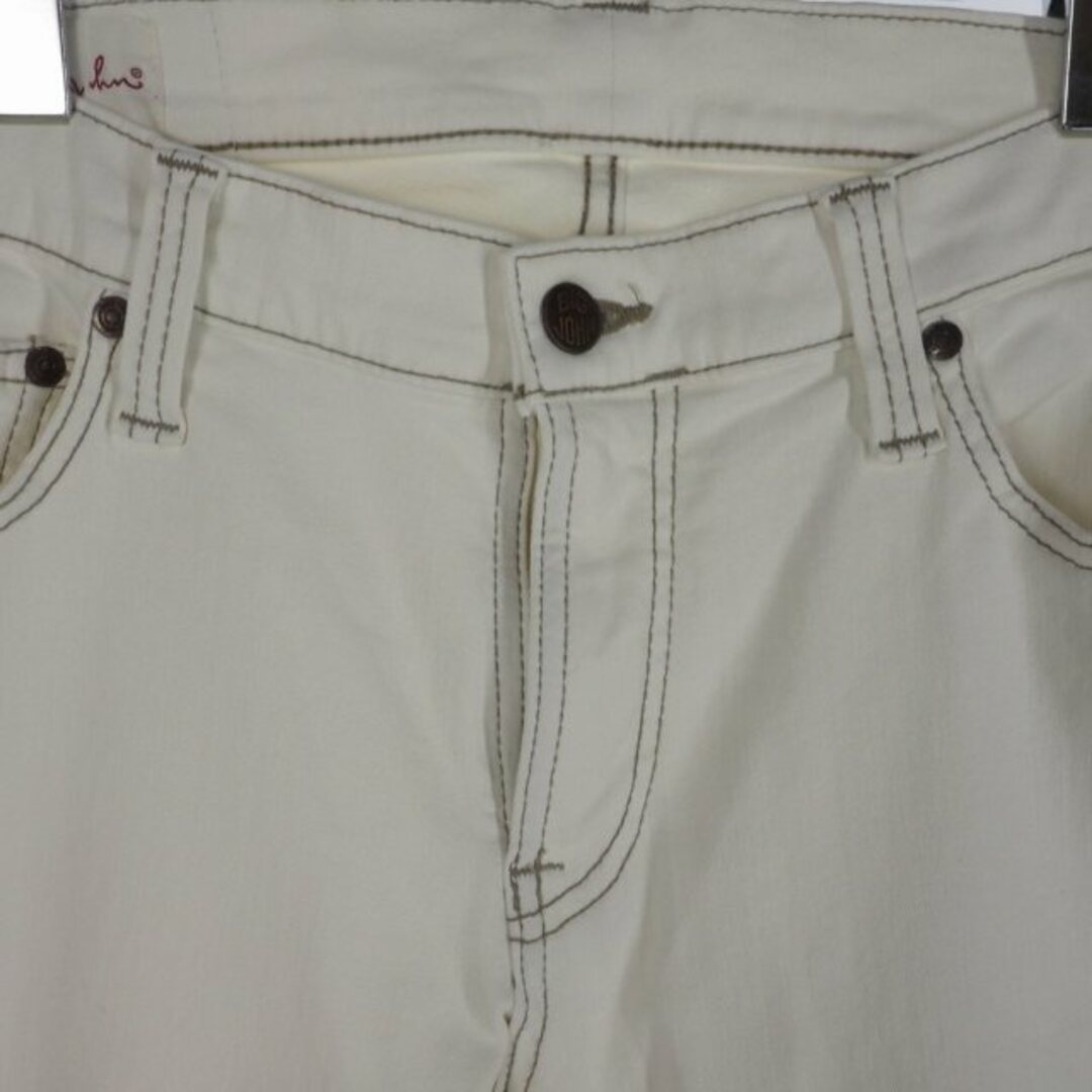 BIG JOHN(ビッグジョン)のビッグジョン デニム 白 長ズボン ステッチベージュ 28 白 ホワイト  メンズのパンツ(デニム/ジーンズ)の商品写真