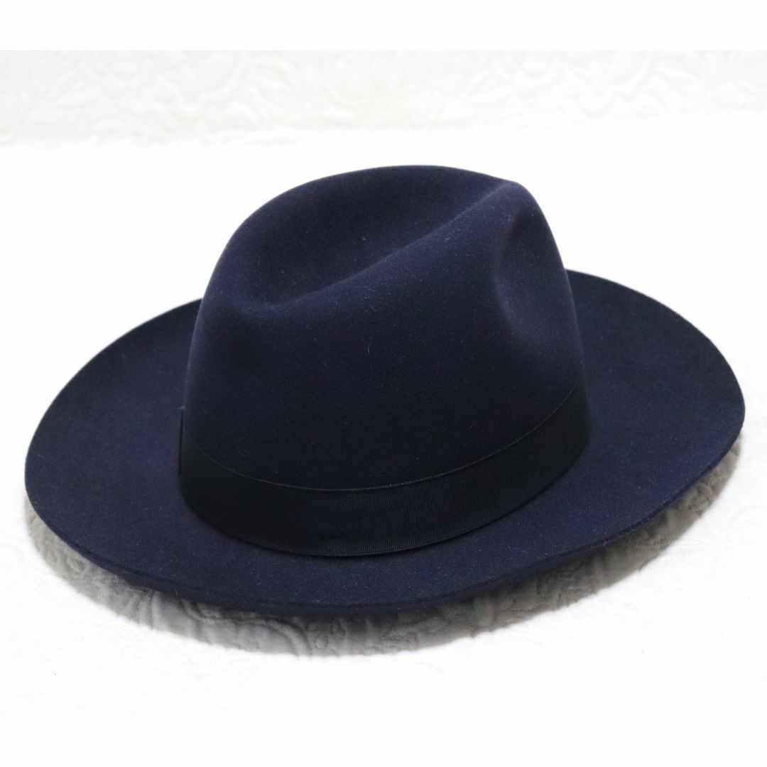 Borsalino(ボルサリーノ)の74,800円新品【ボルサリーノ】ラビットフェルトハット ワイドブリム 59 紺 メンズの帽子(ハット)の商品写真