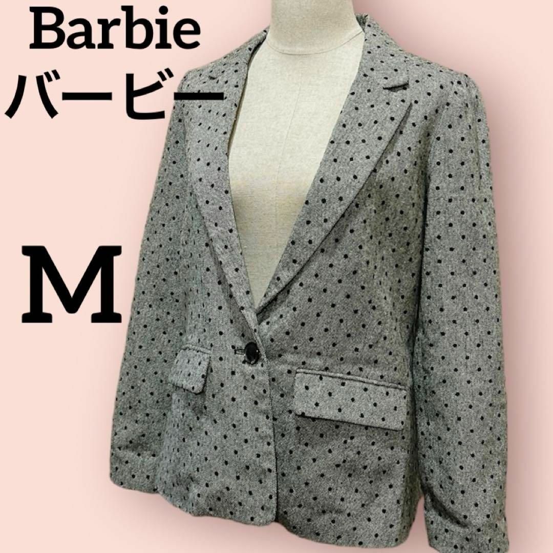 Barbie(バービー)のBarbie バービー　 ジャケット　ドット柄   Mサイズ  グレー レディースのジャケット/アウター(テーラードジャケット)の商品写真