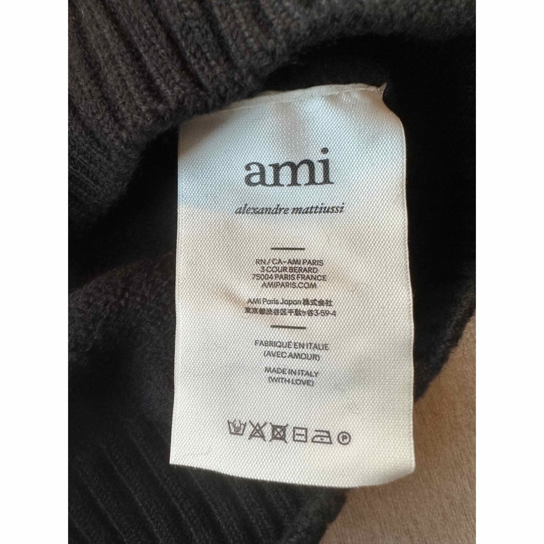 M新品 AMI Paris アミ グラフィック タートルネック ニット セーター