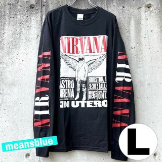 メタリカ(METALLICA)の黒Ｌ/長袖T/ nirvana ポスター Tシャツ(Tシャツ/カットソー(七分/長袖))