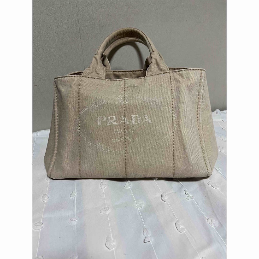 PRADA プラダ 正規品カナパ キャンバスハンドバッグトートバッグ ベージュ