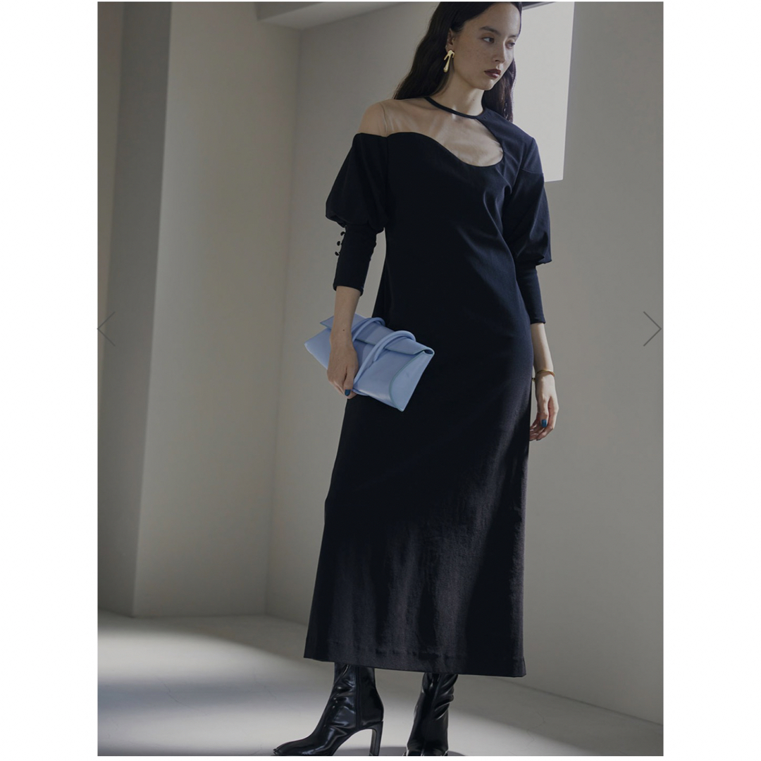 LAKE CURVE TRICOT RIB DRESS / Blackフォーマル/ドレス