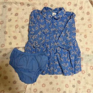 ベビーギャップ(babyGAP)のbaby gap 花柄 ワンピース ブルマ セット(ワンピース)