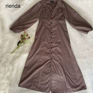 リエンダ(rienda)のつむぎ様rienda シャツワンピース　ストライプ　長袖　ロングワンピース　授乳(ロングワンピース/マキシワンピース)