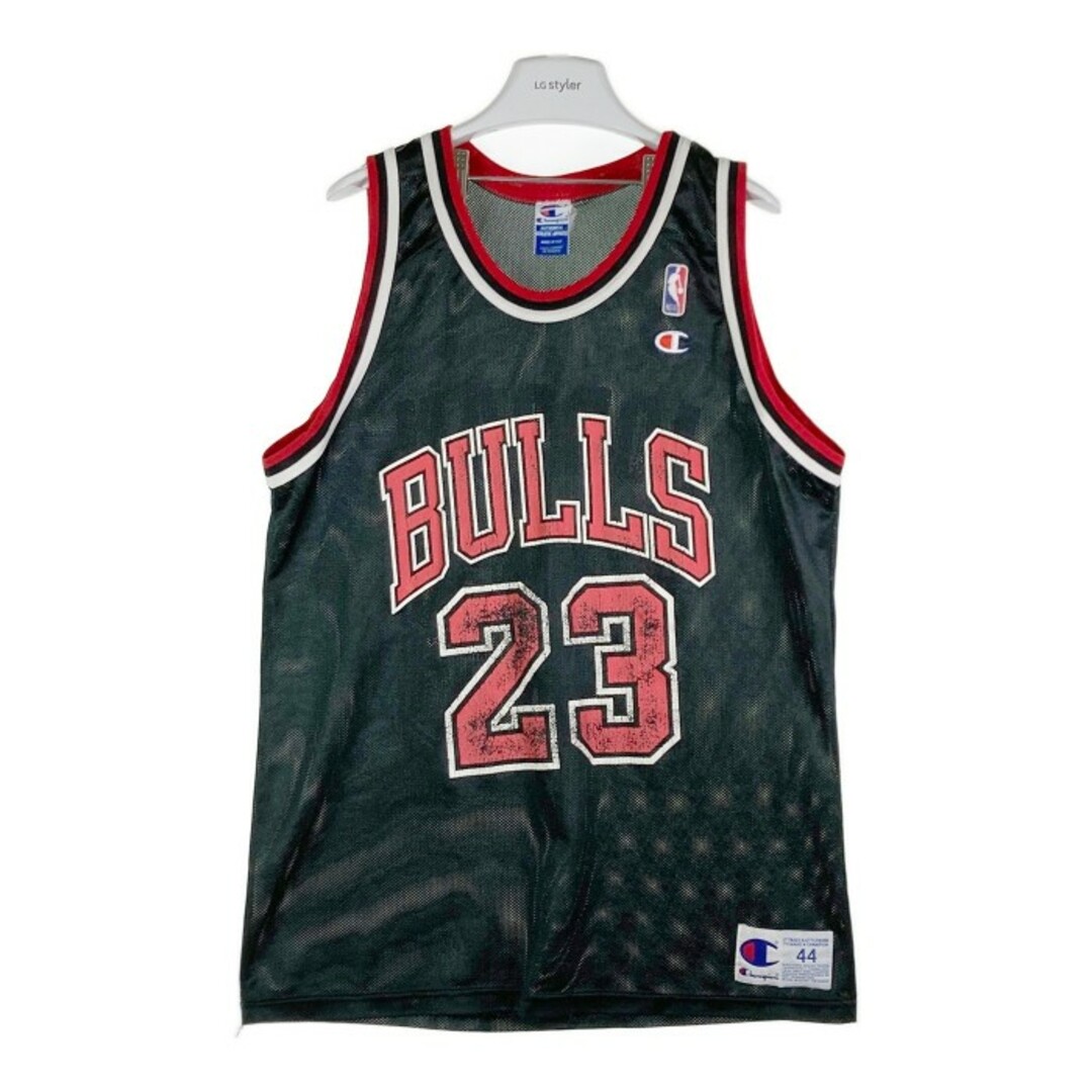 ★CHAMPION チャンピオン USA製 90s CHICAGO BULLS マイケルジョーダン ユニフォーム ブラック size44タンクトップ