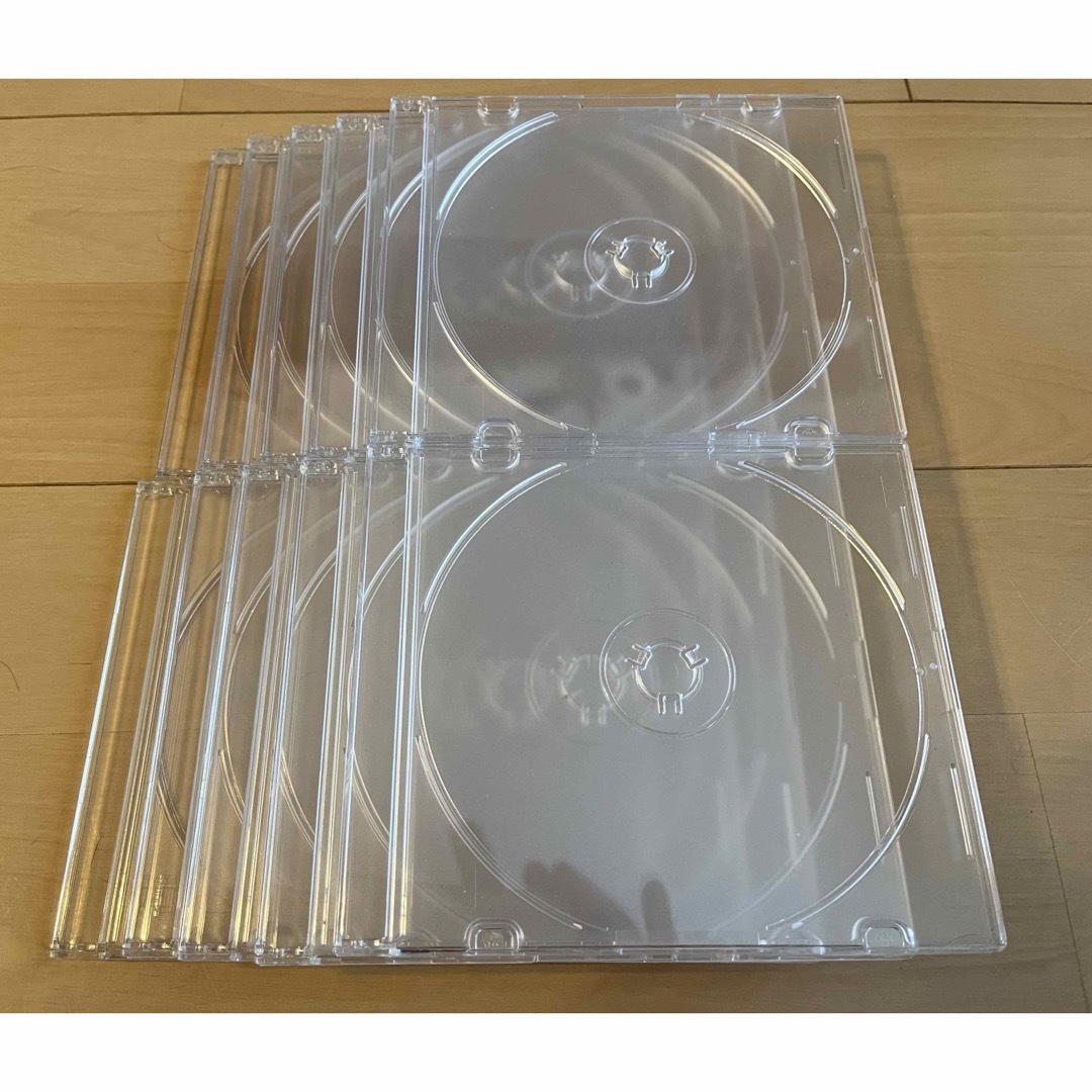 CD DVD 空ケース 10枚セット 厚さ5ミリの透明ケース（裏：半透明） インテリア/住まい/日用品の収納家具(CD/DVD収納)の商品写真