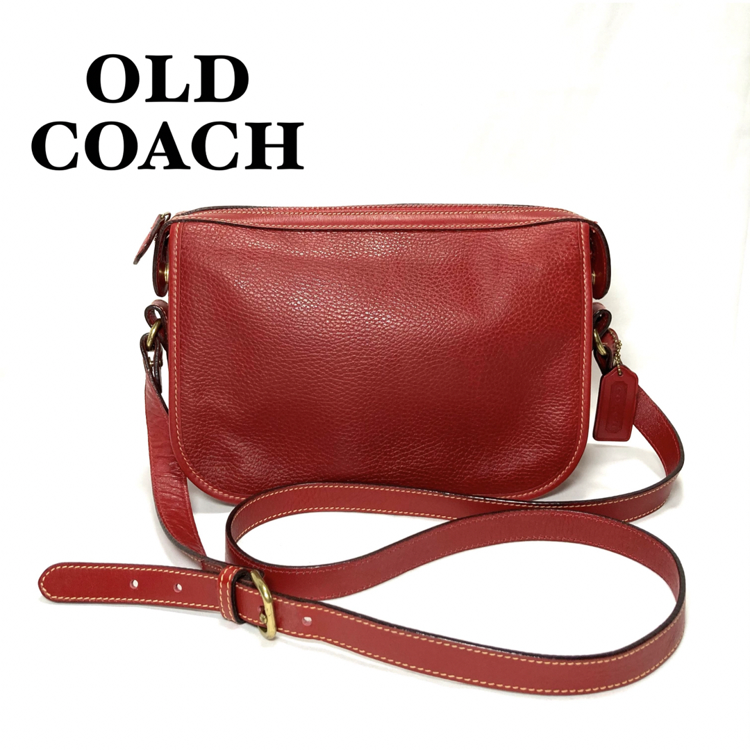 【美品・希少】COACH オールドコーチ　ショルダーバッグ　ITALY製　レッド