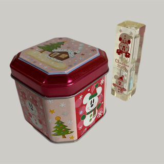 ディズニー(Disney)のティーバッグ缶　砂時計　ディズニー　クリスマス(収納/キッチン雑貨)