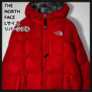 ザノースフェイス(THE NORTH FACE)のノースフェイス】ダウンジャケット　リバーシブル　グース　刺繍　チェックグレーKC(ジャケット/上着)