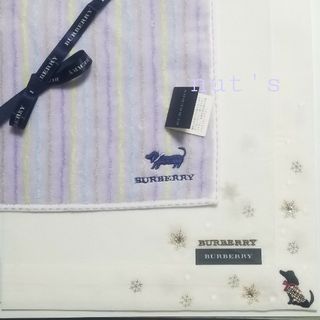 バーバリー(BURBERRY)のBURBERRYハンカチ&タオルハンカチ BURBERRYリボン付き(ハンカチ)