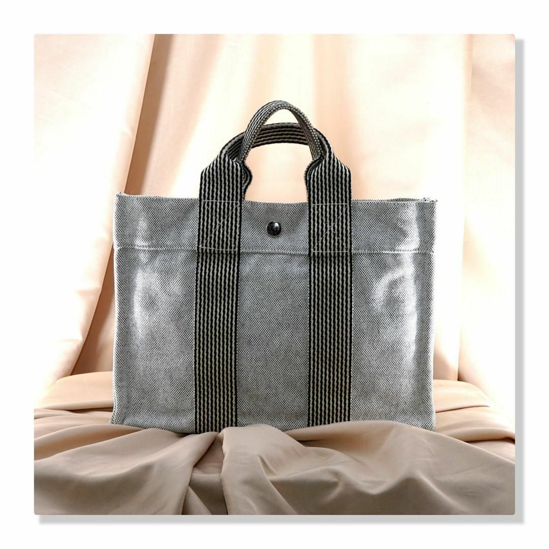 美品】Hermès エルメス ニューフールトゥ PM トートバッグ グレー 美品】Hermès エルメス ニューフールトゥ PM トートバッグ グレー